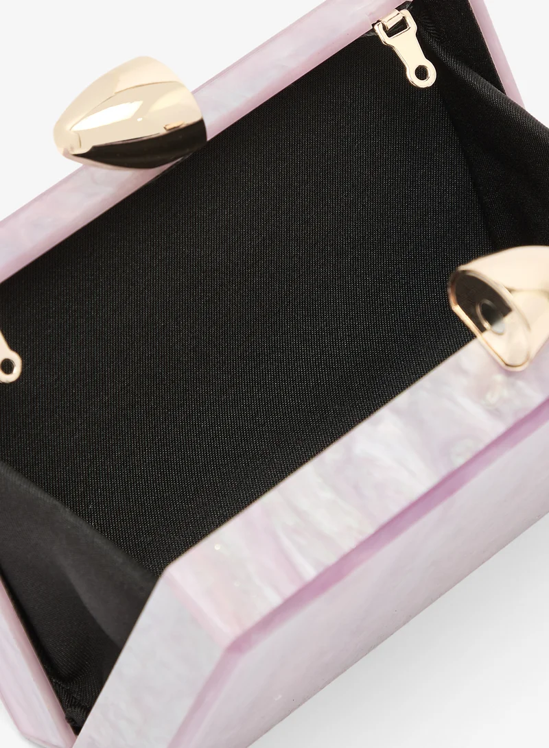 Namshi x Purple Resin Rectangle Statement Clutch for Women | Best Price UAE